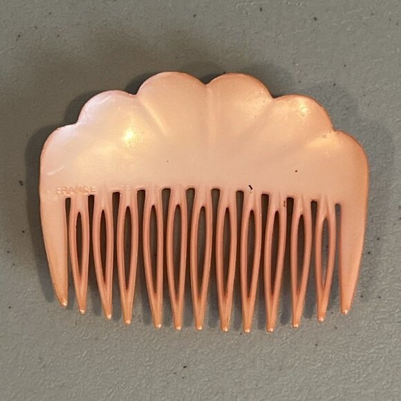 Vintage French 80s Hair Comb Pink Made In France 2.75" - Picture 2 of 6